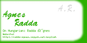 agnes radda business card